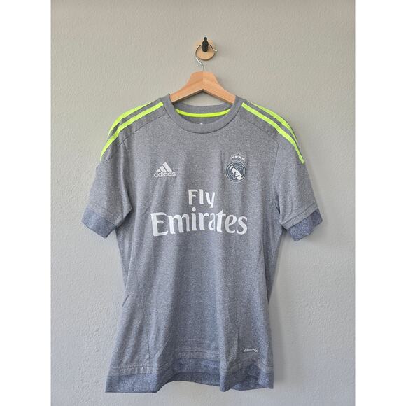 Adidas Real Madrid 2015 James #10 Jersey Gray Climalite Soccer Shirt LFP Men’s S - Picture 2 of 12